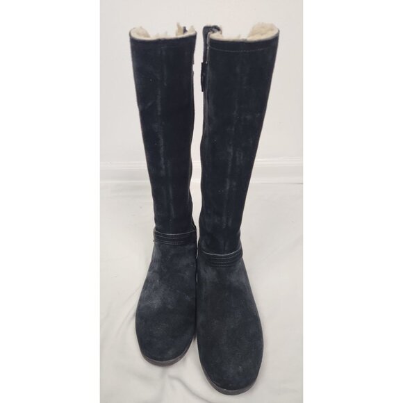 UGG Women's Sz. 9 Jillian Side Zip Black Suede Boots - Picture 2 of 8